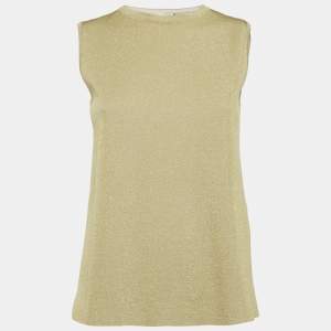 S'Max Mara Metallic Lurex Jersey Sleeveless Top S