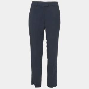 S'Max Mara Navy Blue Crepe Trousers M