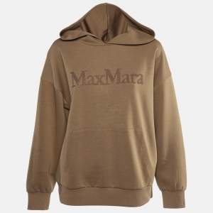 S'Max Mara Brown Logo Embroidered Jersey Sweatshirt M