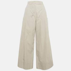 مملوكة مسبقًا S'Max Mara Grey Cotton Wide-Leg Trousers M