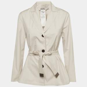 Pre Owned S'Max Mara Beige Cotton Belted Jacket S