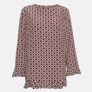S'Max Mara Multicolor Printed Silk Top L