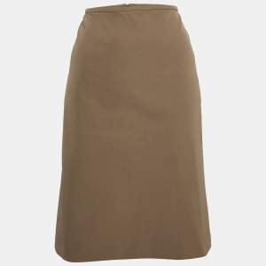 S'Max Mara Brown Gabardine Pencil Skirt M