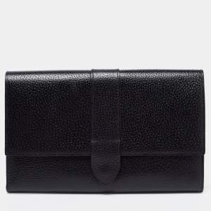 Smythson Black Leather Travel Document Holder