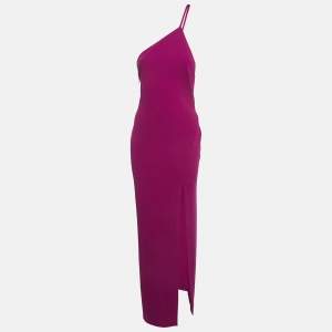 Solace London Purple Crepe One-Shoulder Maxi Dress M