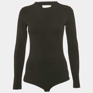Solace London Black Crepe Keziah Bodysuit S