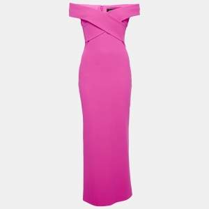 Solace London Pink Crepe Strapless Long Dress M