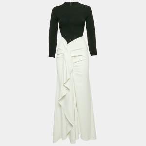 Solace London Monochrome Crepe Nia Maxi Dress S