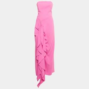 Solace London Pink Crepe Corset Thalia Midi Dress L