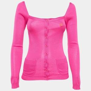 Sonia by Sonia Rykiel Pink Knit Square Neck Cardigan S