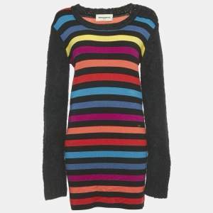 Pre Owned Sonia Rykiel Multicolor Stripe Wool Long Sleeve Sweater XL