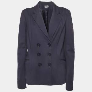 مملوكة مسبقًا Sonia by Sonia Rykiel Navy Blue Jersey Double Breasted Blazer L