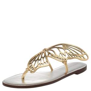 Sophia Webster Gold Leather Talulah Flats Size 41