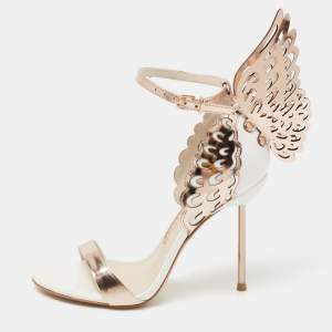 Sophia Webster Beige/Rose Leather Chiara Butterfly Ankle Strap Sandals Size 35