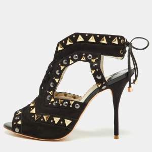 Sophia Webster Black Suede Studded Riko Sandals Size 41