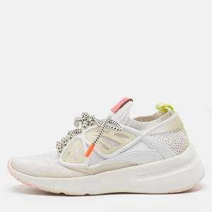 Sophia Webster White Knit Fabric Trainer Sneakers Size 38