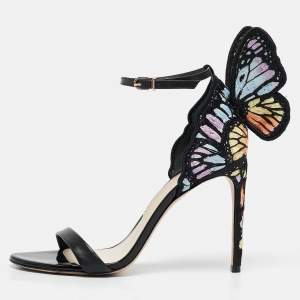 Sophia Webster Multicolor Canvas and Leather Chiara Ankle Strap Sandals Size 39