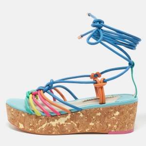 Sophia Webster Multicolor Leather Cord Copacabana Platform Sandals Size 37.5