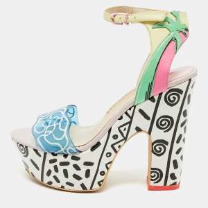 Sophia Webster Multicolor Leather And PVC Jade Malibu Platform Sandals Size 35