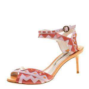 Sophia Webster Multicolor Patent Leather Ankle Straps Sandals Size 36.5
