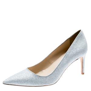 Sophia Webster Metallic Silver Glitter Lola Pointed Toe Pumps Size 41.5