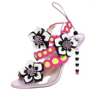 Sophia Webster Multicolor Leather And PVC Amazona Ankle Wrap Sandals Size 38