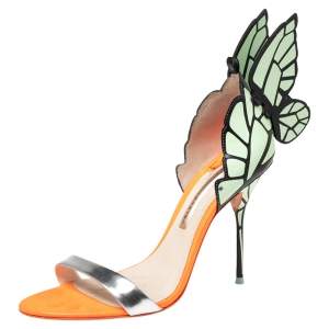 Sophia Webster Mint Green/Silver Leather Evangeline Sandals Size 40.5 