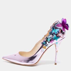 Sophia Webster Metallic Pink Patent Leather Harmony Butterfly Pumps Size 41