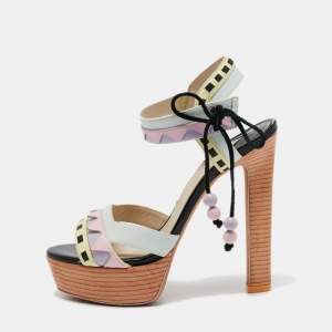 Sophia Webster Multicolor Leather Riko Pastel Platform Sandals Size 39.5