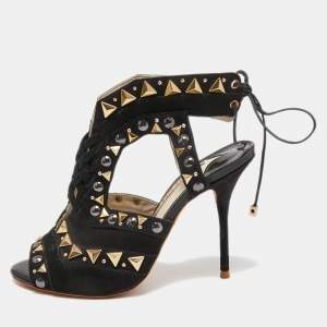 Sophia Webster Black Suede Studded Riko Sandals Size 36