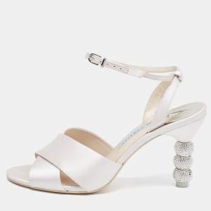 Sophia Webster Light Pink Satin Criss Cross Ankle Strap Sandals Size 39.5