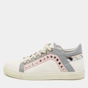 Sophia Webster White Leather Riko Sneakers Size 38