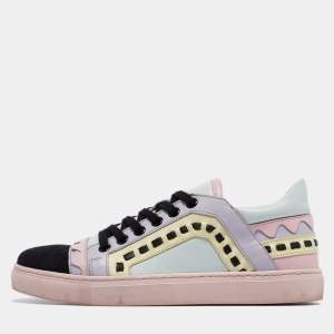 Sophia Webster Multicolor Leather and Suede Riko Sneakers Size 37