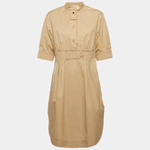 Sportmax Beige Cotton Buttoned Santos Dress M