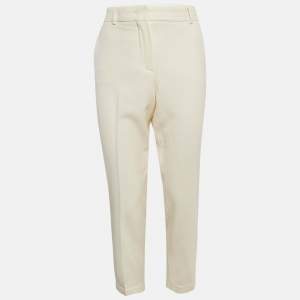Sportmax Cream Wool Skinny Formal Trousers M