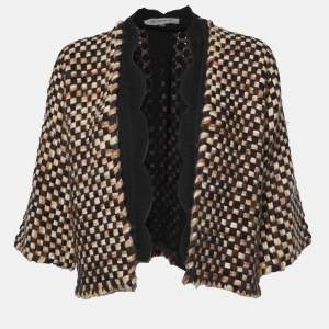 Sportmax Multicolor Checked Wool Blend Open Front Jacket S
