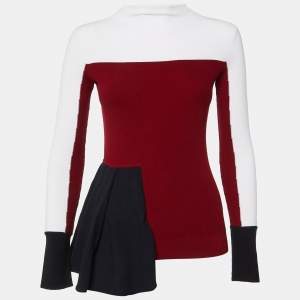 Sportmax Multicolor Knit Pleat Detail Top S