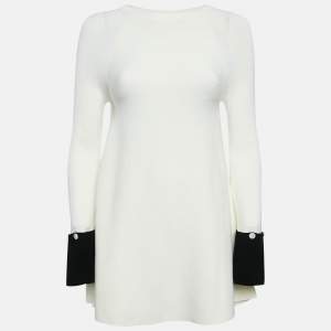 Pre Owned Sportmax Monochrome Knit A-Line Mini Dress S