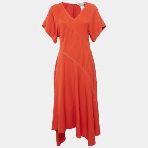 Sportmax Red Crepe Asymmetric Long Dress M