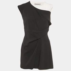 Pre Owned Sportmax Black Stretch Crepe Layered Mini Dress S
