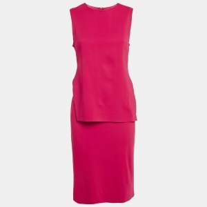 Sportmax Fuchsia Pink Jersey Sleeveless Knee-Length Dress M