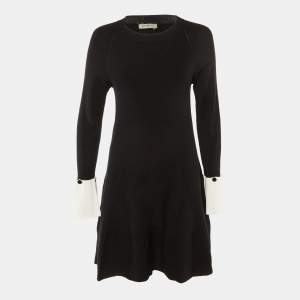 Pre Owned Sportmax Black Knit Flared Mini Dress M