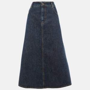 Pre Owned Sportmax Blue Denim Long Skirt L