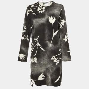 Pre Owned Sportmax Code Black Printed Jersey Mini Dress L