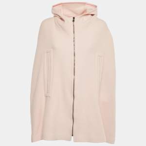 Pre Owned Sportmax Pink Wool Hooded Cape M