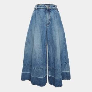 مملوكة مسبقًا Sportmax Blue Denim Culottes S/Waist 28"