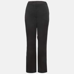 Pre Owned Sportmax Black Satin Straight Leg Trousers M