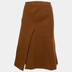 Sportmax Brown Wool A-Line Skirt M