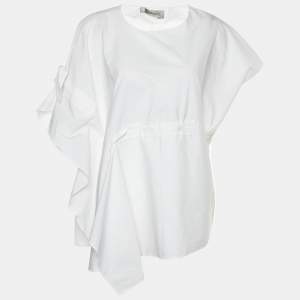 Sportmax White Cotton Asymmetric Blouse L 