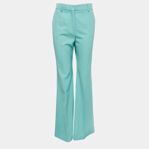 Sportmax Green Wool Blend High Waist Flared Trousers L